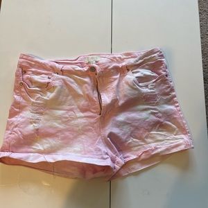Plus size, forever 21, 3X, tie dye pink and white, Jean short